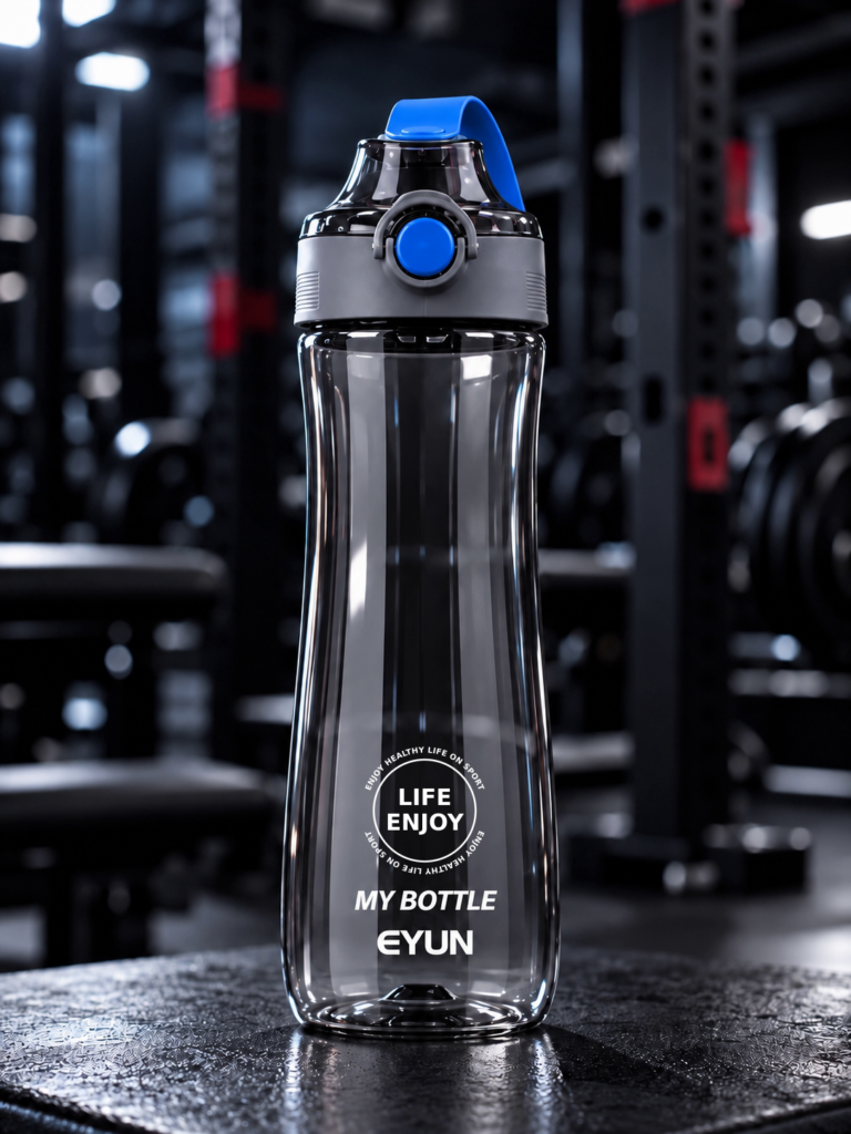 Gallery EYUN Large water bottle with blue accent lid.